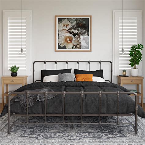 farm house metal bed frame king|farmhouse style king bed frame.